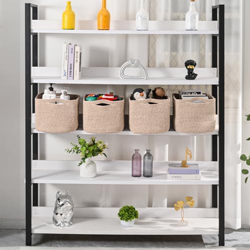 ICERZCZ Storage Baskets for Organizing & Shelves, Woven Cotton Rope Organization Bins for Dog Toys, Clothes, Books, Nursery Organizer, 15"Lx11''Wx9.5''H, (4 Packs) Brown - Image 2