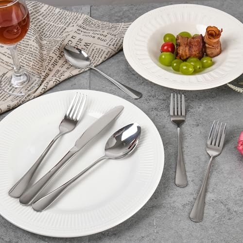 40 Piece Silverware Set with Drawer Organizer for 8, Heavy Duty Stainless Steel Flatware Cutlery Set, Fork Spoon Knife Set with Kitchen Essentials Organizer, Rust-proof, Dishwasher Safe - Image 4