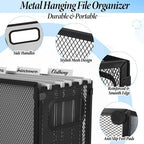 2 Pack Hanging File Holder, 10 Hanging Folders,Gray,Small - Image 4