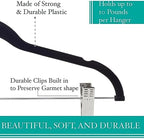 Simplify 24 Pack Velvet Hangers with Clips | Skirt and Pants | Slim Space Saving | Closet Organization | Non-Slip | Prevent Creases | Swivel Neck | Durable | Black - Image 3