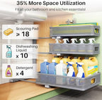 Kitstorack Under Sink Organizer, 1-Pack 3-Tier Height Adjustable Thickened Metal Pull out Cabinet Organizer Shelf, Slide out Storage Drawer Rack for Bathroom Kitchen Pantry Home Organization, Grey - Image 4