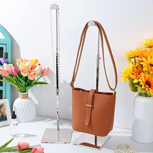 Landhoow 4 Pcs Purse Display Stand Stainless Steel Hook Holder,Silver - Image 5