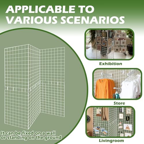 Grid Wall Panels 3 Pcs, Commercial Grade Gridwall Panels, Metal Grid Wall Panel Display Stand, You Can DIY 6 Pack 2'x3' or 3 Pack 2'x6', White - Image 6