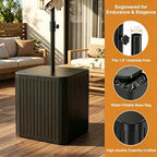 2-in-1 Umbrella Side Table – 16.54" Outdoor Patio Table with Fillable 15 Gal Water/Sand Base, Fits 1.5" Pole, UV Resistant for Pool, Deck, Garden (Black) - Image 5