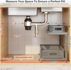 2-Pack 21.3 IN Depth Under Sink Organizer With Next-Gen Ball-Bearing Slides,Sophisticated Mesh 2-Tier Pull Out Shelf for Kitchen & Bathroom,Fits Small Items-Gun Gray - Image 2