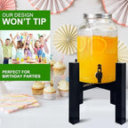 Adjustable Drink Dispenser Holder - Stand for 6-11" Dispenser, Fits 1-3 Gallon Glass Water Jar, Black - Image 6