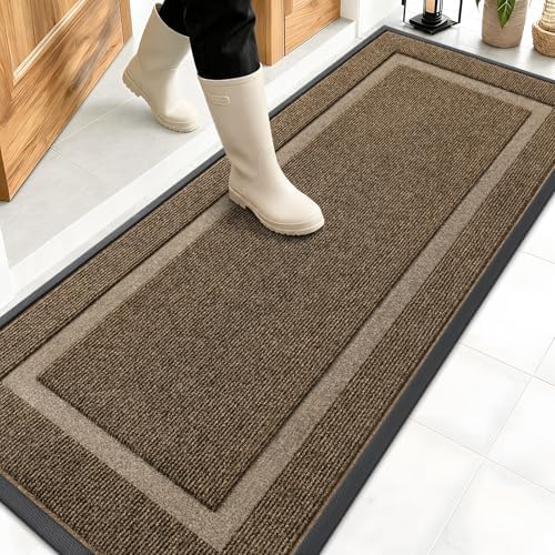 OLANLY Front Door Mat Outside 59x20, All-Season Heavy-Duty Rubber Doormat by OLANLY