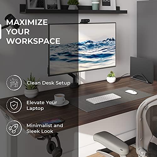 HumanCentric Vertical Laptop Stand for Desks Adjustable Matte Black MacBook - Image 2