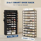 Mavivegue Shoe Rack with Cover, 10+1 Tier Tall Shoe Storage - Image 4