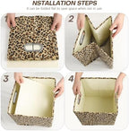 ANMINY Leopard Cheetah Print Storage Cubes Bins, Velvet, Brown, 13Inch 8PCS - Image 6
