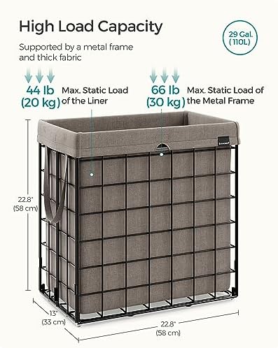 SONGMICS Laundry Hamper, Collapsible, 29 Gal. (110L) - Image 5