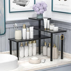 JayRex 3-Tier Bathroom Countertop Corner Shelf Organizer, Black - Image 3