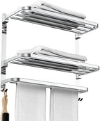 CAXIMSY 22.8Inch Towel Rack for Bathroom and Lavatory Towel Hanger with Wall Mount Towel Bars 304 Stainless Steel No Drill (Collapsible Towel Rack) by CAXIMSY