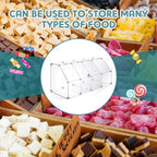 Geetery 2 Pack 4 Tier Acrylic Candy Bin Clear Partitioned Dry Food Display Spices Container Transparent Retail Donut Cookie Bin Compartments Display for Candy Cereal Chocolate Bean Knock Down - Image 5