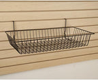 Only Garment Racks #5624B (Pack of 6) Black Wire Baskets for Grid wall and Slat wall - Merchandiser Baskets, Black Wire Basket 24" L x 12" D x 4" H (Set of 6) (Pack of 6) - Image 2