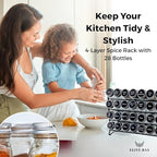 ELITE BAY-Spice Jar Rack Organizer– 4-Tier Organizer 28 Bottles,180 Labels, Funnel. - Image 2