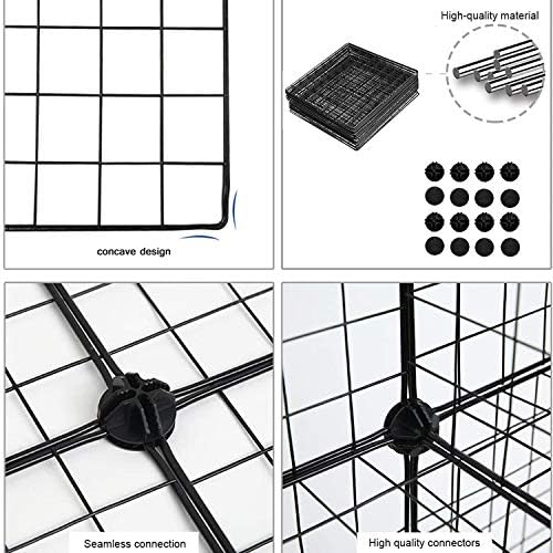 C&AHOME Wire Cube Storage, 12-Cube Storage Organizer Metal, C Grids, Black - Image 6