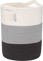 Sea Team Large Woven Cotton Rope Laundry Basket with Handles, 20 x 14 in by SeaTeam