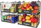 JKsmart 4 Pack XL Stackable Wire Baskets, Pantry Organizers and Storage - Image 7