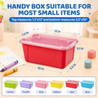 GAMENOTE 6 Quart Storage Bins with Lids, Macaron 6 Pack, Stackable Boxes - Image 6