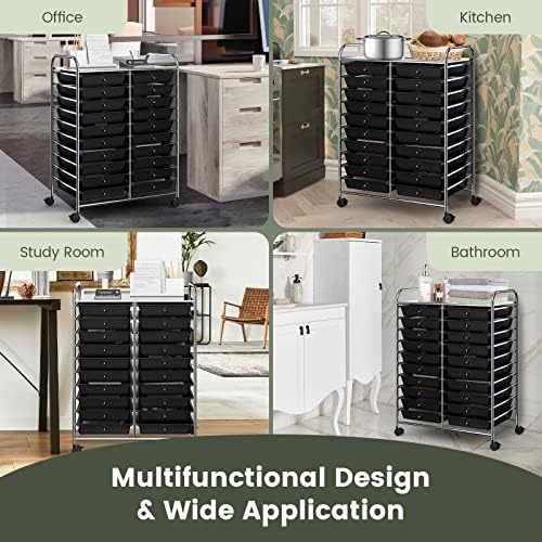 COSTWAY 20-Drawer Rolling Storage Cart, Utility Storage Organizer Cart - Image 7