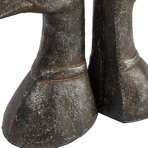 Creative Co-Op Decorative Distressed Cast Metal Duck Head Bookends, Black, Set of 2 - Image 6