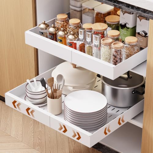 Pull Out Cabinet Organizer, 21"Deep Slide Out Drawers for Kitchen Cabinets by OneDream