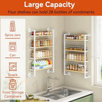 IBUYKE 4 Tier Spice Rack Wall Mount for Kitchen,Natural TLJ016R - Image 5