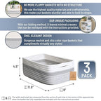 NaturalCozy 11.8"x8"x4.5” Storage Baskets for Shelves 3 Pack | Cotton Rope Woven Small Baskets for Organizing | Small Storage Bins for Nursery, Bathroom, Closet, Cube Shelf, Decorative, Gift Basket - Image 2