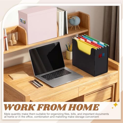 Qeeenar 2 Pcs Hanging File Box with 10 Pcs Multicolor Hanging File Folders - Image 7