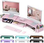 gianotter Dual Monitor Stand Riser With Drawer and 2 Pen Holders by gianotter