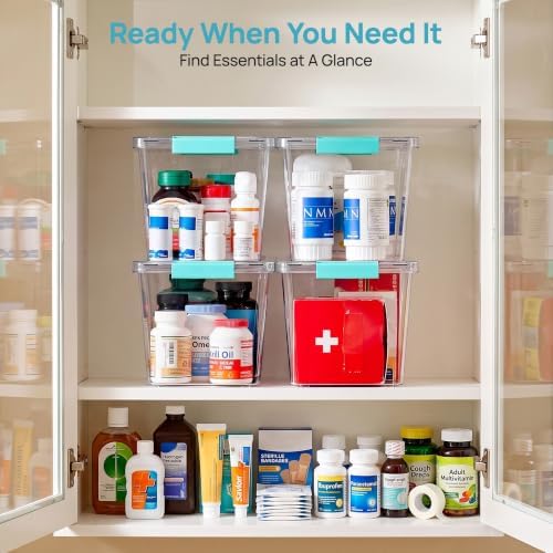 Vtopmart 4 Pack 5 Qt Clear Storage Bins with Lids for Toy & Craft Storage - Image 7