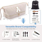 Initial Personalized Hair Dryer Case,Double-Layer Hair Tools Travel Carrying Case for Shark FlexStyle/SmoothStyle with Hair Dryer Bag - Hair Air Wrap Dryer Case Flat Curling Iron Travel Organizer - Image 4