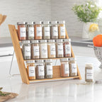 Orii 18 Jar Bamboo Compact Spice Rack with Spices Included & 5-Year Free Spice Refill Program for Countertop or Kitchen Drawer with Glass Jars - Image 3