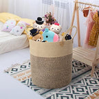 Jute Laundry Hamper Large Woven Rope Storage Basket with Handles 20' Height Tall 83L,Laundry Basket Decorative Basket for Living Room,Pillows,Clothes, 18'Wx20'H - Image 5