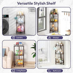 SWTYMIKI Standing Shower Caddy Corner - 3‑Tier Stainless Steel Shower Organizer Shelf with 12 Hooks and Adhesive Pads, Rustproof Corner Shelves Stand Rack for Bathroom Shower Room, Bronze - Image 6