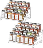 BOIVSHI Spice Organizer for Cabinet, Depth Adjustable Spice Rack, White by BOIVSHI