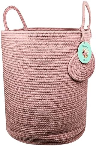 Modern Granny Extra Large Cotton Rope Laundry Hamper 16x22 Inch Dual Secure Woven Handle for Living Room Closet Clothes Blanket Organization - Image 2