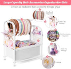 Hair Accessories Organizer, Metal Headband Holder Stand in White - Image 3