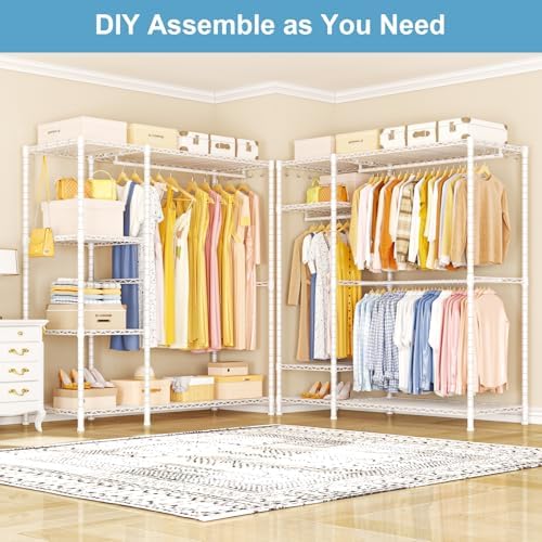 Ulif F7 Clothes Rack Heavy Duty, Clothing Racks for Hanging Clothes, White - Image 3