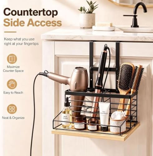 Domensi Metal Hair Tool Organizer Hair Dryer Holder for Bathroom - Image 6