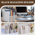 Sliner 4 Pack White Metal Magazine Holder Mesh Steel Document Rack 1 Section File Organizer Extra Wide Magazine Folder Storage Desk Tidy for Office Home, 12.6"x 9.8"x 3" - Image 6