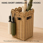 AceList Woven Umbrella Holder for Entryway, Rattan with Drip Tray - Image 5