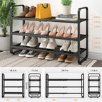 Expandable Metal Shoe Rack for Closet, Entryway & Garage, 3-Tier, Black - Image 3