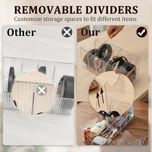 2 Pcs Belt Organizer, with Removable Dividers 5 Compartments - Image 3