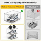 Clear Shoe Storage Boxes 9 Pack, Stackable Bins with Magnetic Doors - Image 7