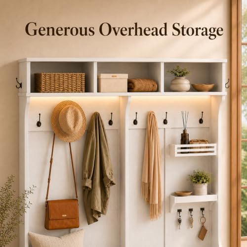 Einhomn 70” Hall Tree with Bench and Adjustable Shoe Storage - Image 6