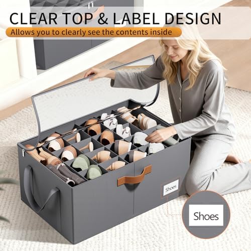 Shoe Organizer for Closet, Fits up to 40 Pairs, Gray, 2 Pack - Image 4