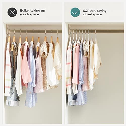 SONGMICS 30 Pack Baby Hangers, Non-Slip Pants Hangers with Clips - Image 7