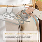 20 Pack of Grey Velvet Non-Slip Suit Hangers with 360°Swivel Hook - Heavy Duty, Space Saving, and Perfect for Adult Clothing. - Image 4